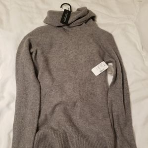 Saks Fifth Grey Cashmere Cowl Neck Sweater New